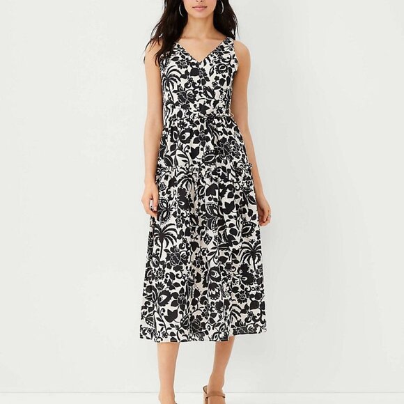 Ann Taylor Tropical Belted Maxi Dress - Picture 1 of 11
